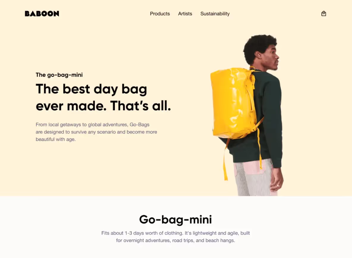 Baboon to the Moon e-commerce campaign